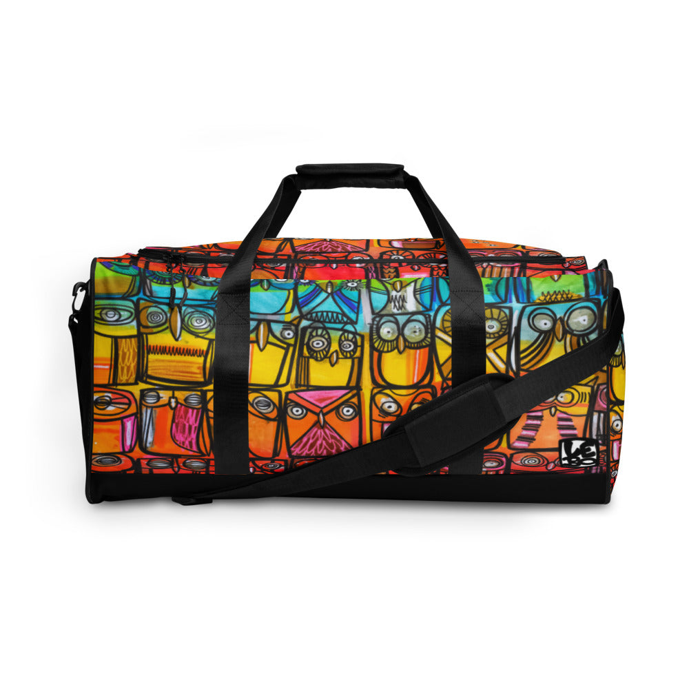 A Parliament of Rainbow Owls - Lebo Duffle Bag